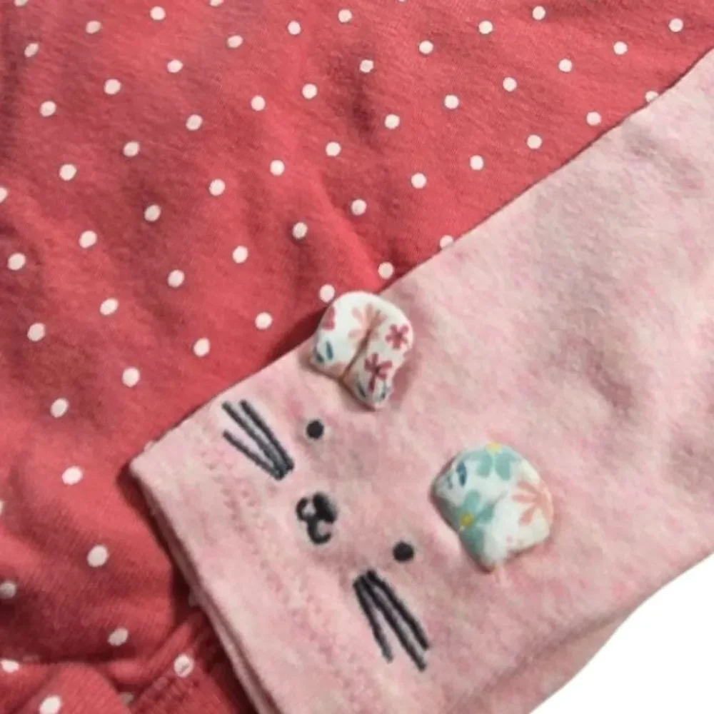 Carter's Baby Girl 3M Bodysuit Leggings 3PC Set Pink Floral Dots Mouse Outfit